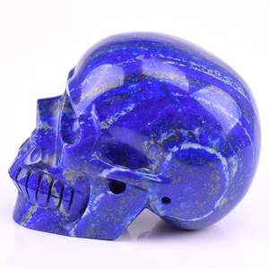 Vip — crâne de haute qualité en <span class=keywords><strong>Cristal</strong></span> naturel Lapis Lazuli, os sculpté - Product Image 4