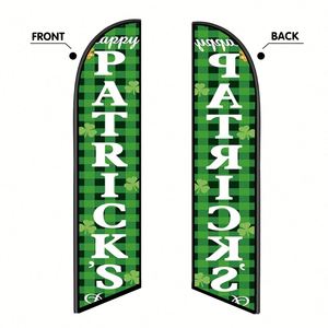 2.5*11.5 FT St. Patrick's Feather <b>Flags</b> Beach <b>Flag</b> for Beach Party and Advertising Promotions - Product Image 3
