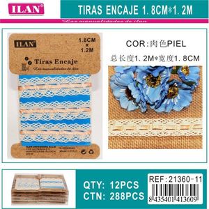 Cinghie in pizzo ILAN 1,8 cm x 1,2 m color carne per forniture artigianali - Product Image 3