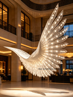 Moderner Luxus-Kronleuchter für Hotel-Lobby-Dekoration Feder-Falken-Kristall-Engelsflügel Maßgefertigte Moderne Kristall-Kronleuchter