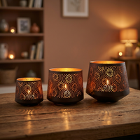 Sonnet Decor Bougeoir en fer fait main, sans plomb, écologique, étanche et résistant à la chaleur, pour décoration intérieure, Noël, numérique