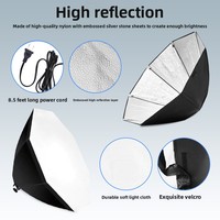Boîte à lumière LED universelle 8 angles 70CM pour kit de studio photo Softbox, télécommande, trois températures de couleur, boîte de photographie