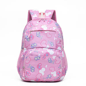 Nueva Mochila Escolar Impermeable de Nailon con Cremallera para Niños con Colgante de Conejo Kawaii y Lazo Unisex - Product Image 4