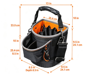 Sac de transport professionnel en toile pour outils, résistant à l'eau, avec fond entièrement moulé, en toile robuste - Product Image 5