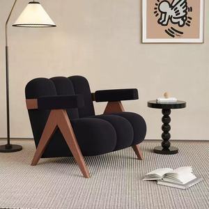 Nhà Văn phòng cổ giải trí phong cách thanh ban công phòng khách tiếp tân và khu vực nghỉ ngơi thiết kế cao cấp gỗ rắn Ghế sofa đơn - Product Image 4