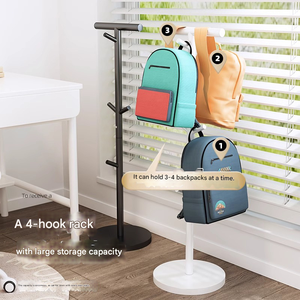 Nuovo Appendiabiti in Metallo a 6 Ganci Autoportante Rimovibile per Casa, Stendibiancheria per Bambini, Supporto per Vestiti, Cappelli e Asciugamani <span class=keywords><strong>da</strong></span> <span class=keywords><strong>Camera</strong></span> <span class=keywords><strong>da</strong></span> Letto - Product Image 4