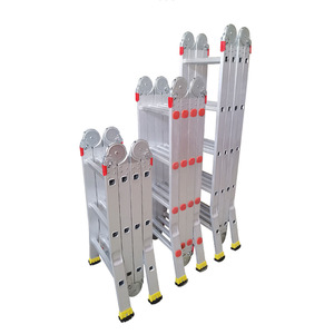 Échelle pliante <span class=keywords><strong>en</strong></span> alliage d'aluminium, échelle à quatre sections avec connexion multi-articulée à <span class=keywords><strong>angle</strong></span> droit, <span class=keywords><strong>escalier</strong></span> d'ingénierie - Product Image 2