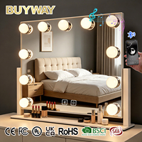 Espejo de Maquillaje de Escritorio con Iluminación LED de 3 Tonos, Táctil Inteligente, Bluetooth, Recubrimiento en Polvo, Personalizado, Estilo 11
