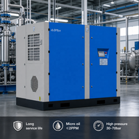 Compresseur d'air à vis micro-haut rendement bi-étagé 40 bars 55 kW pour soufflage de bouteilles PET, à faible entretien