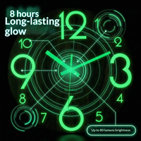 Horloge murale ronde en bois au design simple, mouvement silencieux à quartz lumineux, fonction phosphorescente pour la décoration de la maison, du bureau ou de la cabane