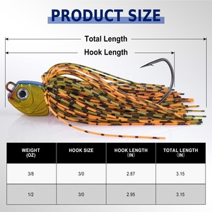 Jupe en silicone Leurre de pêche avec simulation 3D Fish Eyes <span class=keywords><strong>Chatter</strong></span> <span class=keywords><strong>Bait</strong></span> Fish Jig Head Buzz <span class=keywords><strong>Bait</strong></span> avec crochets d'assistance - Product Image 5