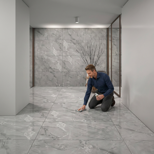 Vistaar Silika Grey 600x1200mm Polished Glossy Porcelain Floor And <b>Wall</b> Slab Tiles - Product Image 6