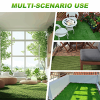 Gazon artificiel 11,8''x11,8'', dalles de gazon autobloquantes auto-drainantes, tapis pour chien, balcon, extérieur, décoration de sol, animal de compagnie