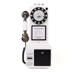 Livre d'or audio blanc autoportant de style téléphone public avec <span class=keywords><strong>carte</strong></span> de message personnalisée et bouton d'enregistrement à une touche - Product Image 1