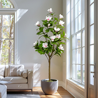 Vente en gros de magnolia en plastique certifié UV pour la maison, mariage, fête, décoration de jardin, anniversaire, aménagement paysager, feuillage durable
