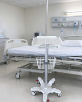 Chariot d'infusion Hochey Medical multifonction en alliage d'aluminium avec base en plaque d'acier