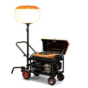 Tour d'éclairage portable à LED pour ballons, avec générateur diesel, étanche, pour éclairage extérieur de chantier, avec chariot à roues - Product Image 1