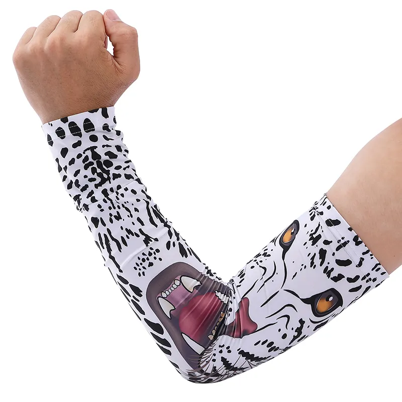 Manches de cyclisme imprimées personnalisées en tissu de glace, manches de bras en soie de refroidissement de Protection UV, offre spéciale