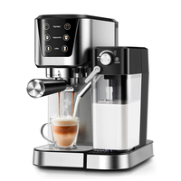 Machine à café expresso latte cappuccino à écran tactile couleur avec système de mousse de lait automatique, panier filtrant simple ou double