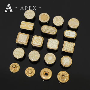 Apex Nút Nhà Sản Xuất 12Mm Mô Hình Tùy Chỉnh Logo Vòng Kẽm Hợp Kim Kim Loại Vàng Nút jubbah Snap Nút Cho Hồi Giáo Quần Áo - Product Image 5