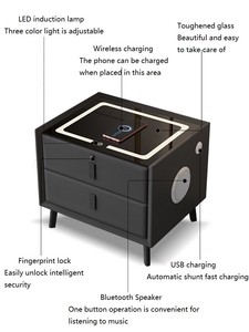 Gabinete de Almacenamiento de Madera Maciza Simple y Moderno, Gabinete de Noche Inteligente Multifuncional - Product Image 2
