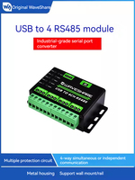 Konverter USB ke 4 RS485 Industri WaveShare Modul Komunikasi Serial USB ke 485 Modul Elektronik Berbahan Logam