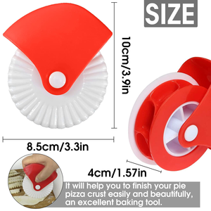 Creative PP Round Pastry Cutter <b>Wheel</b> Pizza Dough Roller Crimping Edge Dishwasher Safe Freezer Safe Baking Tool Perfect Pretzels - Product Image 1