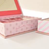 Ensemble de conteneurs d'emballage de cosmétiques de luxe pour femmes brillant à lèvres vernis à ongles Palette d'ombres à paupières boîte-cadeau magnétique avec miroir carré