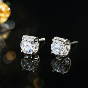 Aretes Geométricos Clásicos de Oro Sólido 9K/14K/18K con Corte Brillante Redondo para Joyería de LUJO DIARIO - Product Image 2