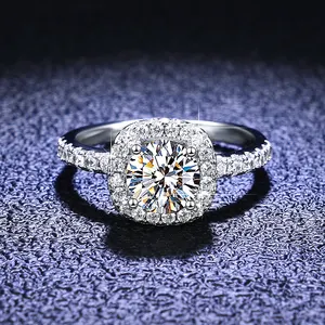 1 2 3 Carat Mới Mô Hình 925 Sterling Silver Moissanite Vòng Đồ Trang Sức Sang Trọng Engagement Ring Cho Đám Cưới Phụ Nữ