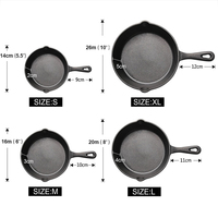 Wajan Besi Cor Anti Lengket Modern 14/16/20cm untuk Memasak Induksi, Peralatan Masak Logam untuk Sarapan Telur Pancake