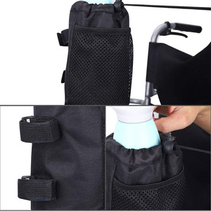 Housse isolante pour bouteille d'eau, porte-gobelet en maille noire pour poussette de bébé, sac de rangement mural suspendu - Product Image 3