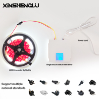 Interrupteur tactile LED XinShengLu avec driver DC 12V, fonction de mémoire CCT intelligente et dimmable pour l'éclairage des miroirs de salle de bain