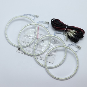 HYML 131MMX4pcs 131MM+146MM pour E30 E32 <span class=keywords><strong>E36</strong></span> E39 E46 E38 Anneau lumineux SMD blanc <span class=keywords><strong>Angel</strong></span> Eye Halo DRL pour phare de voiture BMW Uprade - Product Image 4