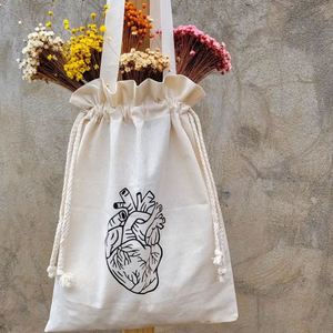 Promotional Organic Cotton <b>Drawstring</b> Packing <b>Pouch</b> Canvas Cotton Jewelry Bags Natural Cotton <b>Drawstring</b> <b>Pouch</b> With Handle - Product Image 1