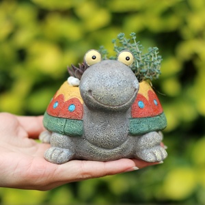Pot de fleurs créatif pour plantes succulentes, motif tortue de dessin animé américain, style pastoral, décoration de bureau à domicile, micro-<span class=keywords><strong>plante</strong></span> en pot - Product Image 3