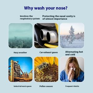 Irrigateur nasal dispositif d'irrigation nasale domestique rhinite adulte irrigation nasale manuelle pour enfants, flacon pulvérisateur d'eau salée de mer - Product Image 3