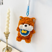 Pendentif en peluche parfumé et mignon en forme d'animal de compagnie avec bavoir au crochet et sangle tressée, idéal comme breloque de sac ou accessoire de porte-clés