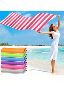 Serviette de plage extra large rayée en polyester tissé, séchage rapide, anti-adhésive, style moderne pour usage extérieur toutes saisons, piscine - Product Image 3
