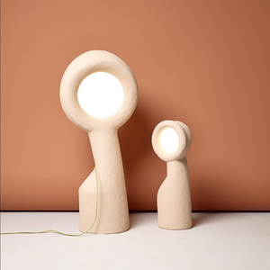 Minimalist Cement Floor Lamp <b>LED</b> Warm White <b>Light</b> Changeable Color 2700K Soft Glow Living Room Decor Large Size <b>Surface</b> <b>Mounted</b> - Product Image 2