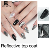 ICE NOVA couche de finition disco réfléchissante 30 jours de gel longue durée pour ongles sans essuyer brillant pour salon de manucure professionnel