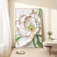 Abstrakte Gerahmte Elegante Blumen-Wanddekoration für Zuhause und Büro Großer Einfacher Digitaldruck Florales Kristallporzellan-Gemälde