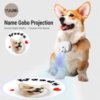Projecteur Gobo personnalisé avec le nom du chien |   Lampe de projection photo pour animaux de compagnie à fixer sur le collier |   Lampe de rappel pour la marche nocturne |   Cadeau personnalisé