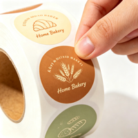 Étiquettes autocollantes en plastique avec code-barres, imprimées sur mesure, durables, imperméables, avec logo en feuille d'or, en rouleau, pour emballages alimentaires, boulangerie, pain
