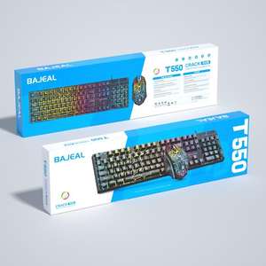 Ensemble <span class=keywords><strong>clavier</strong></span> et <span class=keywords><strong>souris</strong></span> BAJEAL T550 RGB, le choix des passionnés de jeux - Product Image 5