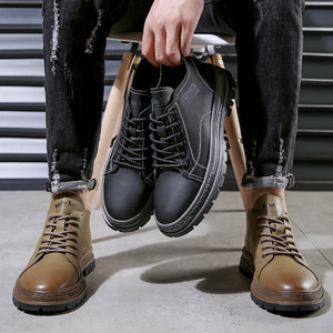 รองเท้าบูทมาร์ตินผู้ชายชิโลวาพื้นรองเท้ายางส้นเตี้ยระบายอากาศได้ดีรองเท้าบูทหุ้มข้อลำลองสำหรับการพักผ่อน - Product Image 3