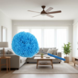 Plumeau pour ventilateur de plafond en microfibre, tête ronde bleue, lavable en machine, pour le nettoyage domestique - Product Image 2