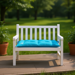 Cojín para Banco de Exterior de Tela Oxford Azul Claro, 100% Poliéster, Resistente al Agua, Extraíble, Lavable, para Uso en Todas las Estaciones - Product Image 2