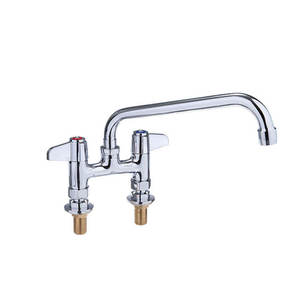 Grifo de Cocina Moderno de Latón Sólido con Caño Giratorio de 10 Pulgadas, Doble Manija, Cromado Pulido, Mezclador para Cocina/Baño para Hoteles - Product Image 1