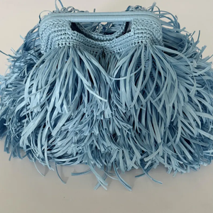 <span class=keywords><strong>Sac</strong></span> de plage en <span class=keywords><strong>raphia</strong></span> fait main Beaufy Summer avec fermeture à bouton-pression pour une utilisation en soirée - Product Image 1